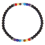 Pulseira chakras pedra vulcânica