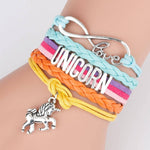 Pulseira colorida unicórnio aço inoxidável / turquesa/púrpura/laranja/amarelo