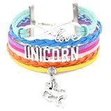 Pulseira colorida unicórnio aço inoxidável / turquesa/púrpura/laranja/amarelo
