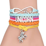 Pulseira colorida unicórnio aço inoxidável / turquesa/púrpura/laranja/amarelo