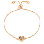 Pulseira coração aço inoxidável ouro