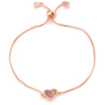 Pulseira coração aço inoxidável ouro rosa