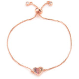 Pulseira coração aço inoxidável ouro rosa