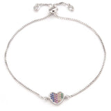 Pulseira coração aço inoxidável prata
