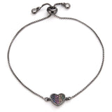 Pulseira coração aço inoxidável preto