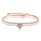Pulseira coração brilhante tipo