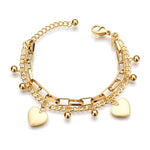 Pulseira coração dourado o ouro