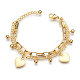 Pulseira coração dourado o ouro