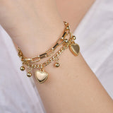 Pulseira coração dourado o ouro