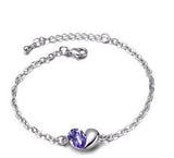 Pulseira coração em aço púrpura
