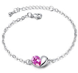 Pulseira coração em aço rosa