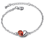 Pulseira coração em aço vermelho