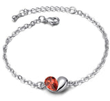 Pulseira coração em aço vermelho