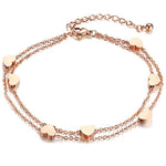 Pulseira coração metal ouro rosé