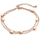Pulseira coração metal ouro rosé