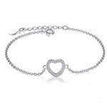 Pulseira coração prata tipo