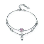 Pulseira coração rosa tipo