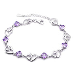 Pulseira coração roxo tipo