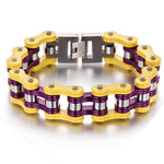 Pulseira corrente amarela e roxa