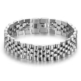 Pulseira corrente de aço masculina prata