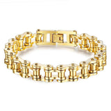 Pulseira corrente de mota ouro / 21,5 cm