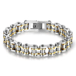 Pulseira corrente de mota ouro e prata / 21,5 cm