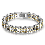 Pulseira corrente de mota ouro e prata / 21,5 cm