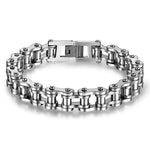Pulseira corrente de mota prata / 21,5 cm