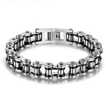 Pulseira corrente de mota preto / 21,5 cm