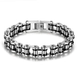 Pulseira corrente de mota preto / 21,5 cm