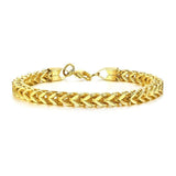 Pulseira corrente estilo armadura ouro / 19,5 cm