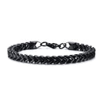 Pulseira corrente estilo armadura preto / 19,5 cm