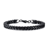Pulseira corrente estilo armadura preto / 19,5 cm