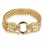 Pulseira corrente lobo ouro / 19 cm