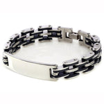 Pulseira corrente masculina prata preto