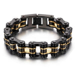 Pulseira corrente preta e dourada