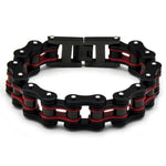 Pulseira corrente preta e vermelha