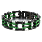 Pulseira corrente verde e preta 23 cm