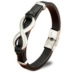 Pulseira couro símbolo do infinito