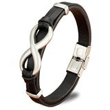 Pulseira couro símbolo do infinito