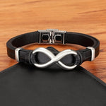 Pulseira couro símbolo do infinito
