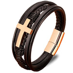 Pulseira cristã de couro