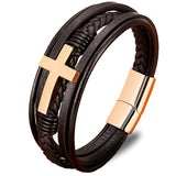 Pulseira cristã de couro
