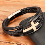 Pulseira cristã de couro
