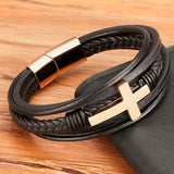 Pulseira cristã de couro