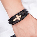 Pulseira cristã de couro