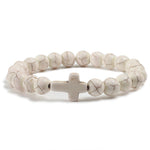 Pulseira cruz católica branco