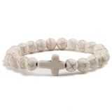 Pulseira cruz católica branco