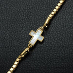 Pulseira cruz cristã dourada valor por defeito título