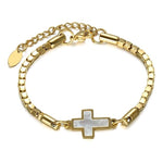 Pulseira cruz cristã dourada valor por defeito título